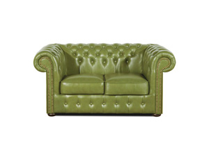 Chesterfield Klassik Oliv Klassik Sofa, Garnitur