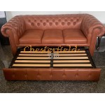 Classic Antikwhisky 3er Chesterfield Schlafsofa