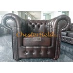 Chesterfield XL Classic Sessel Antikbraun