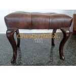 Chesterfield Cambridge Hocker 40x60 Antik Mittelbraun (A5M)