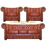 Classic 311 Antikwhisky Chesterfield Garnitur