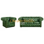 Classic 31 Antikgruen Chesterfield Garnitur