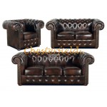 Classic 321 Antikbraun Chesterfield Garnitur