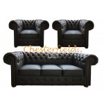 Classic 311 Chesterfield Garnitur Schwarz