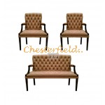 King 211 Cappucchino Chesterfield Garnitur