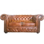 Lord XL Antikgold 2-Sitzer Chesterfield Sofa