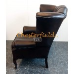 Queen Antikbraun (A5 Dunkel) Chesterfield Ohrensessel 