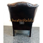 Queen Antikbraun (A5 Dunkel) Chesterfield Ohrensessel 