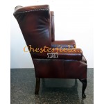 Queen Antikrot (A7) Chesterfield Ohrensessel 