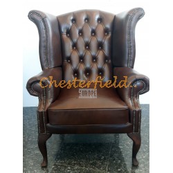 Queen Antikbraun (A5 Mitte) Chesterfield Ohrensessel 