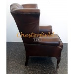 Queen Antikbraun (A5 Mitte) Chesterfield Ohrensessel 