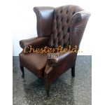 Queen Antikbraun (A5 Mitte) Chesterfield Ohrensessel 