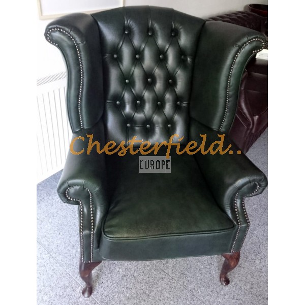 Queen Antikgrun (A8) Chesterfield Ohrensessel 