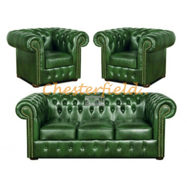 Classic 311 Antikgruen Chesterfield Garnitur