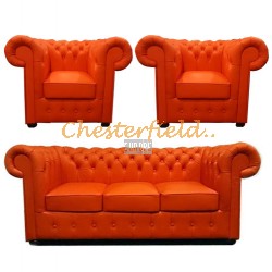 Classic 311 Orange Chesterfield Garnitur