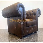 Classic Antik Mittelbraun (A5M) Chesterfield Sessel 