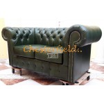 Classic XL Antikgruen 2-Sitzer Chesterfield Sofa 