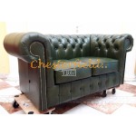 Classic XL Antikgruen 2-Sitzer Chesterfield Sofa 