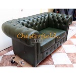 Classic Antikgruen 2-Sitzer Chesterfield Sofa 