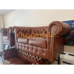 Classic XL Antikwhisky 2-Sitzer Chesterfield Sofa 