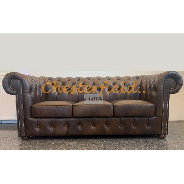 Classic Antik mittelbraun 3-Sitzer Chesterfield Sofa (A5M)