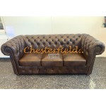 Classic XL Antik mittelbraun 3-Sitzer Chesterfield Sofa