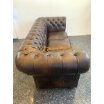 Classic XL Antik mittelbraun 3-Sitzer Chesterfield Sofa