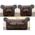 Classic 211 Antik mittelbraun Chesterfield Garnitur A5M