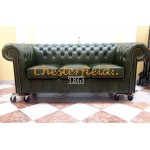 Classic Antikgruen 3-Sitzer Chesterfield Sofa 