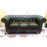 Classic Antikgruen 3-Sitzer Chesterfield Sofa 
