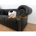 Classic Schwarz 3-Sitzer Chesterfield Sofa