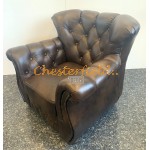 Monk Chesterfield Sessel  Antikmittelbraun (A5M)