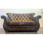 Monk 211 Antikmittelbraun Chesterfield Garnitur (A5M)