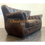 Monk Antikmittelbraun 2-Sitzer Chesterfield Sofa