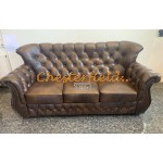 Monk Antikmittelbraun 3-Sitzer Chesterfield Sofa (A5M)