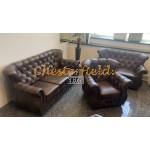 Monk 321 Antikmittelbraun Chesterfield Garnitur A5M