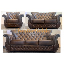 Monk 321 Antikmittelbraun Chesterfield Garnitur A5M