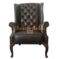 St. James Antikbraun (A5) Chesterfield Ohrensessel 