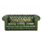 Classic XL Antikgruen 3-Sitzer Chesterfield Sofa 