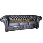 Classic XL Schwarz 3-Sitzer Chesterfield Sofa