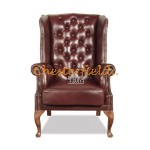 St. James Antikrot (A7) Chesterfield Ohrensessel 