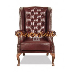 St. James Antikrot (A7) Chesterfield Ohrensessel 