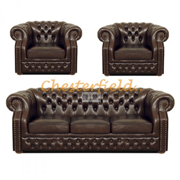 Windsor 311 Antikbraun Chesterfield Garnitur