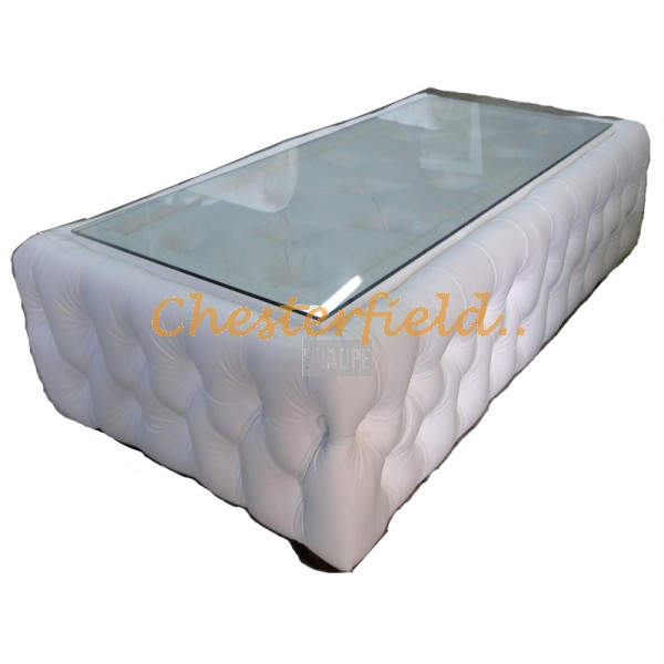 Chesterfield Coffetable, Tisch 60x120 cm Weiss (K1)