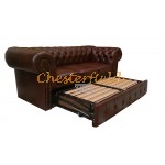 Classic Cognac 3er Chesterfield Schlafsofa - TheChesterfields.de