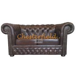 Lord Antikbraun 2-Sitzer Chesterfield Sofa