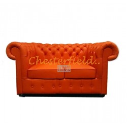 Classic Orange 2-Sitzer Chesterfield Sofa 