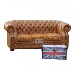 Windsor Antikwhisky 3-Sitzer Chesterfield Sofa