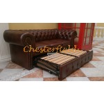 Classic Cognac 3er Chesterfield Schlafsofa - TheChesterfields.de