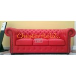 Classic Rot 3-Sitzer Chesterfield Sofa